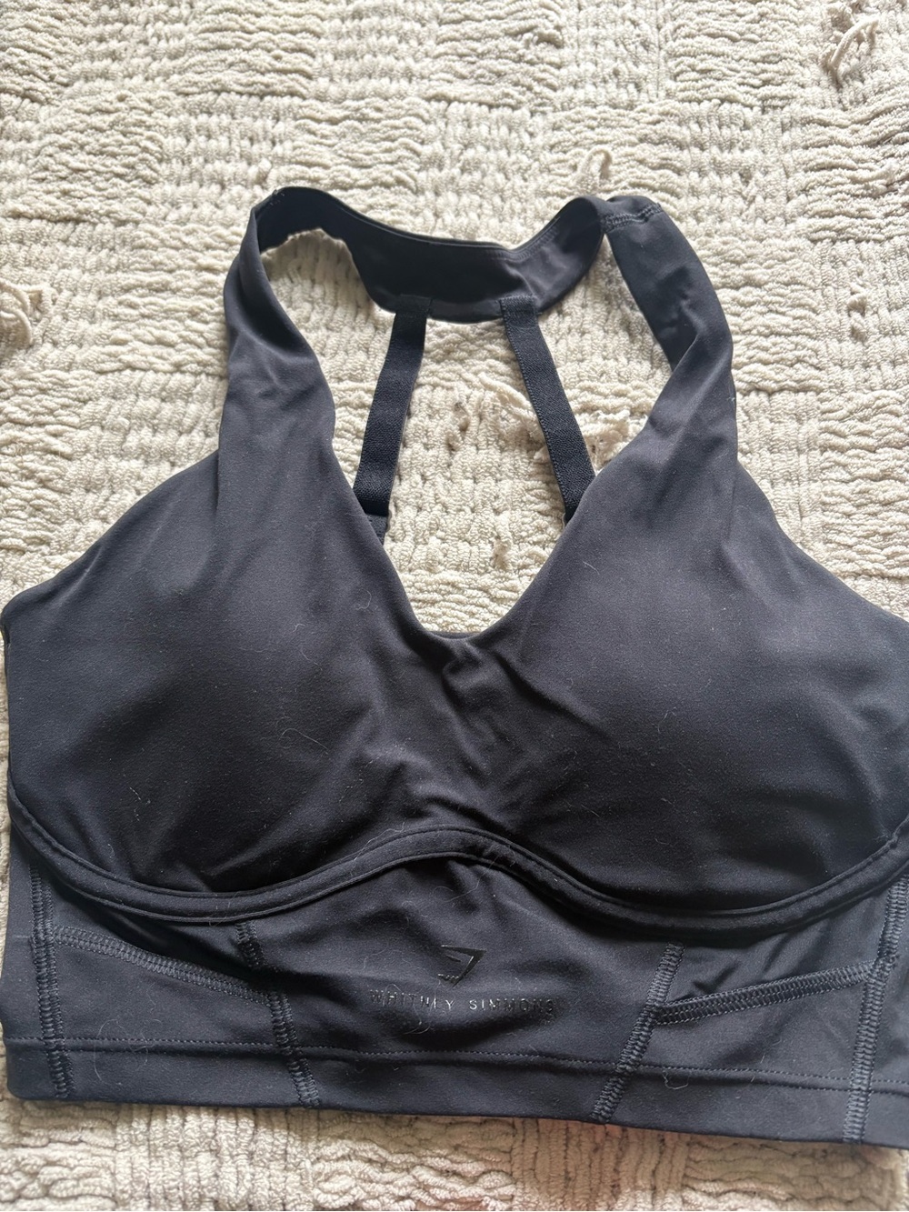 Gymshark Black Halter-Back Padded Sports Bra